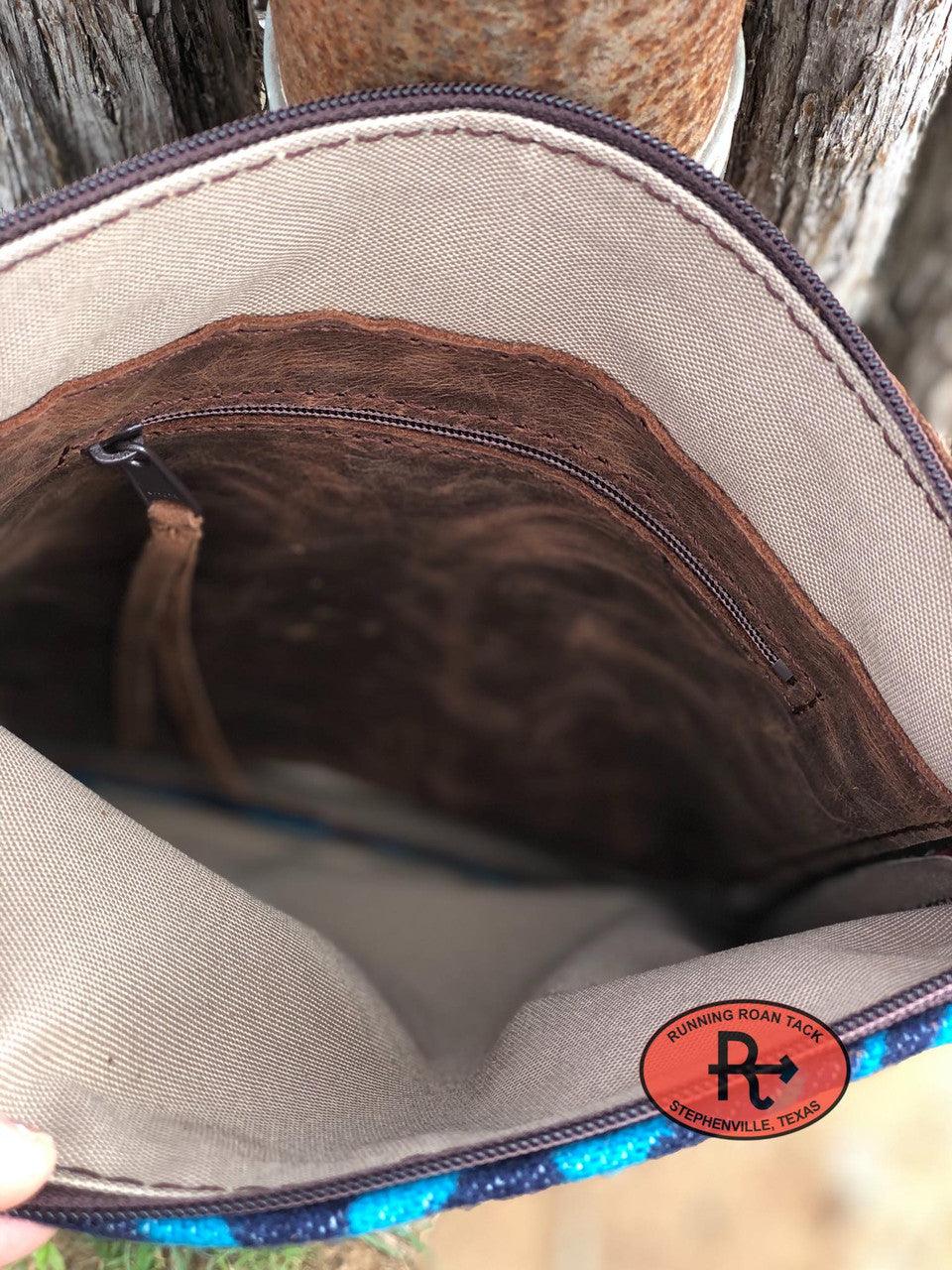 "Land of the Buffalo" Wool Palo Duro Cross Body Zipper Top Handbag