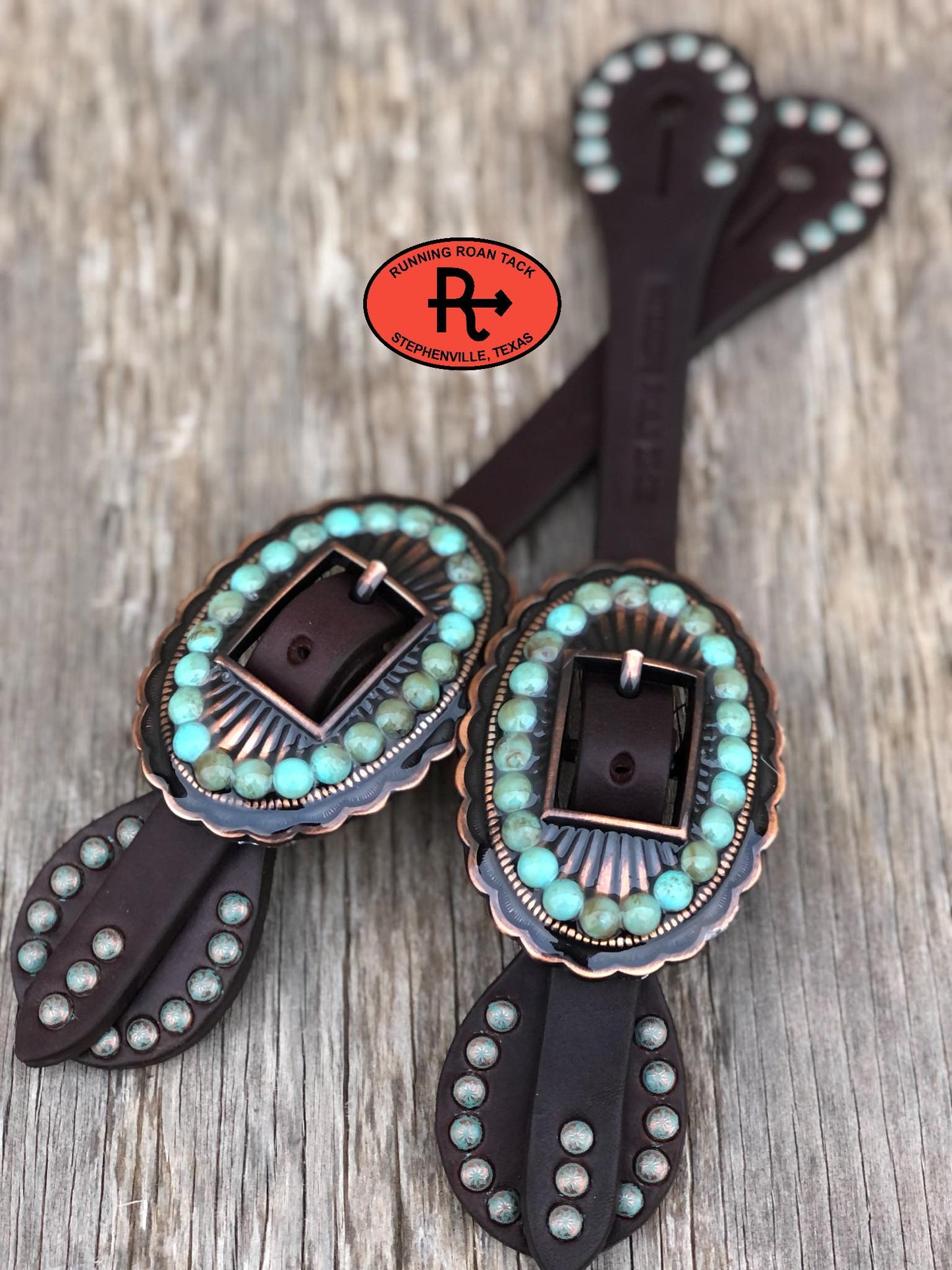 Chocolate Bridle Leather Spur Straps with Your Choice of Hardware