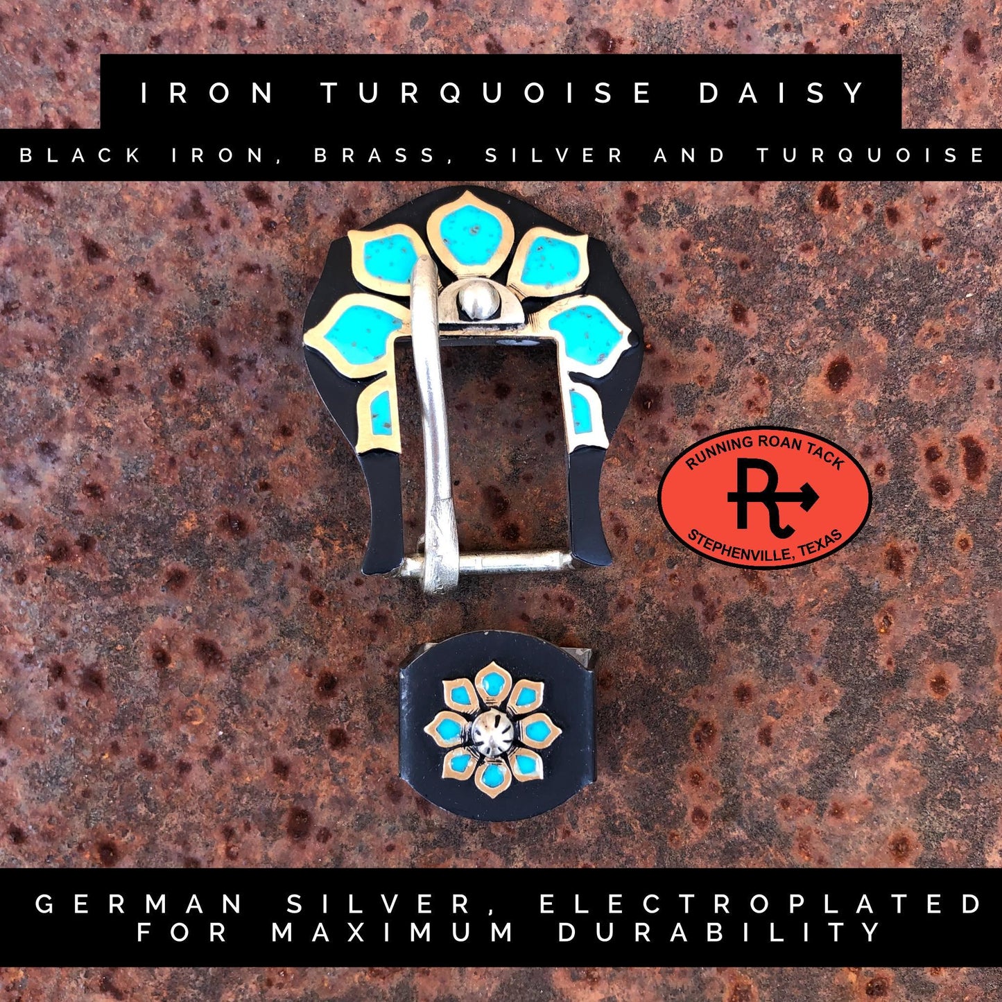 Turquoise Floral Mini Saddle Bag with Your Choice of Buckle and Fringe for Phone, Keys, Roping Powder, etc