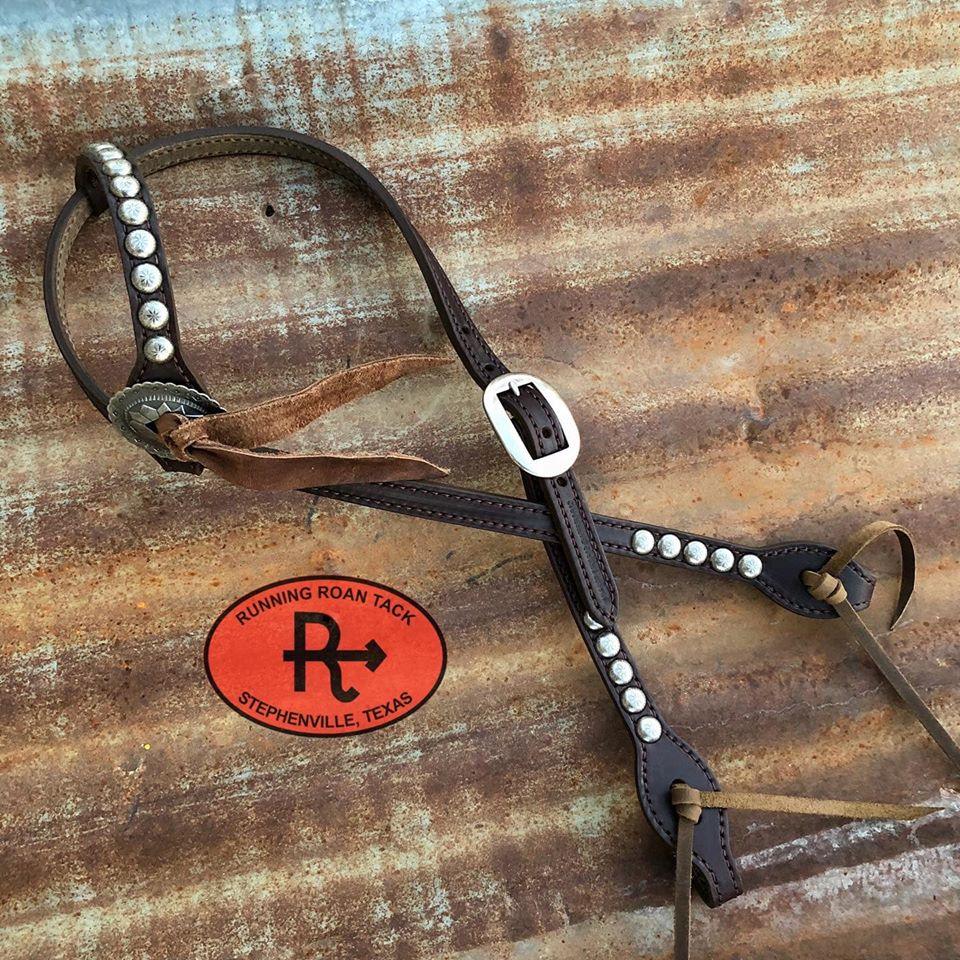 Yuma Single Ear Headstall with Your Choice of Slotted Sedona Concho 39"-43"