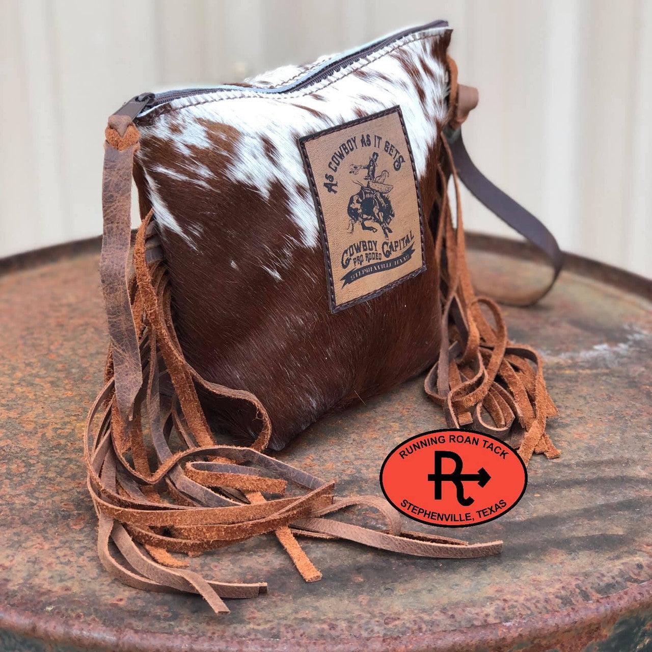 Trophy Wristlet Makeup Cosmetic Bag with Fringe and Lettering