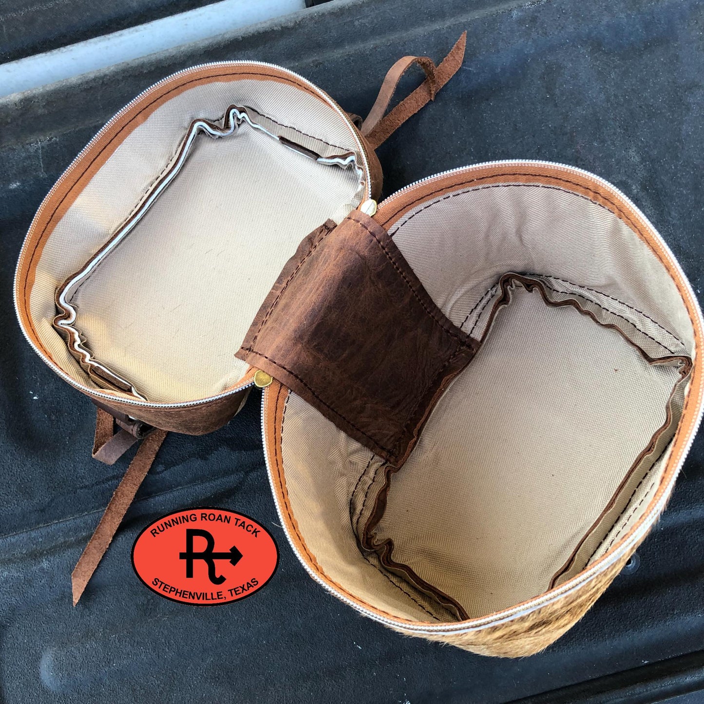 Chocolate Leather with Spirit of the People Wool Train Case for Makeup, Toiletries, etc