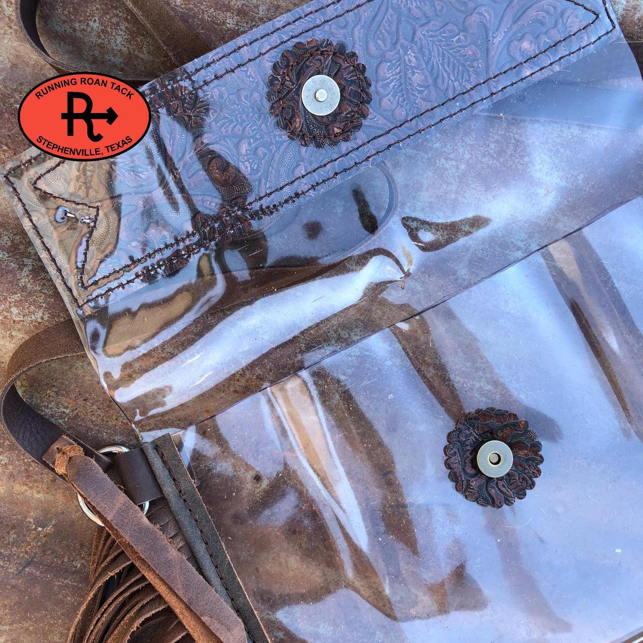 Clear Vinyl Stadium NFR Cross Body Handbag with Inlaid Pacific Crest Wool