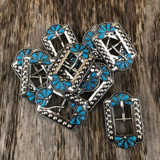 Faux Turquoise Buckles, Sold in Sets of 10 Buckles