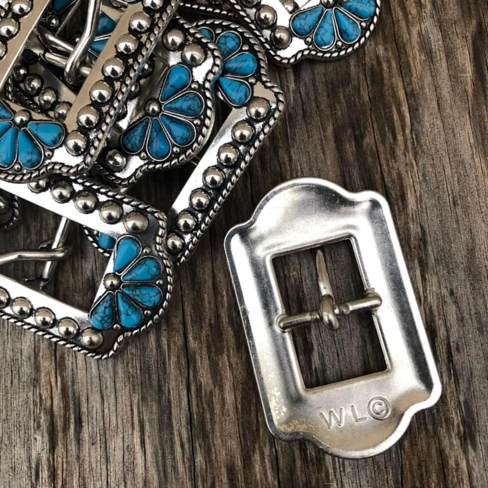 Faux Turquoise Buckles, Sold in Sets of 10 Buckles