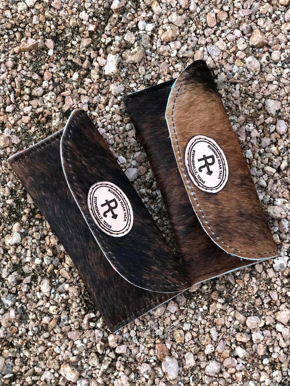 Dark Brindle Hair On Cowhide Eyewear Sunglasses Case with Tan Interior