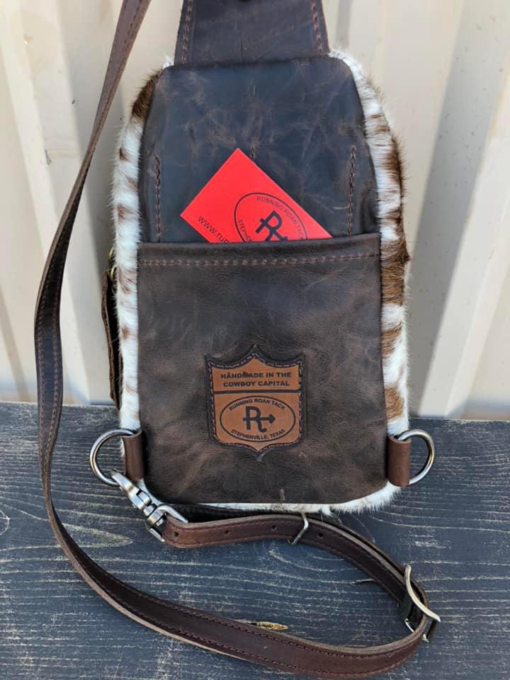 Cibolo Cross Body Slingbag Hair on Cowhide with Aztec Accent 3