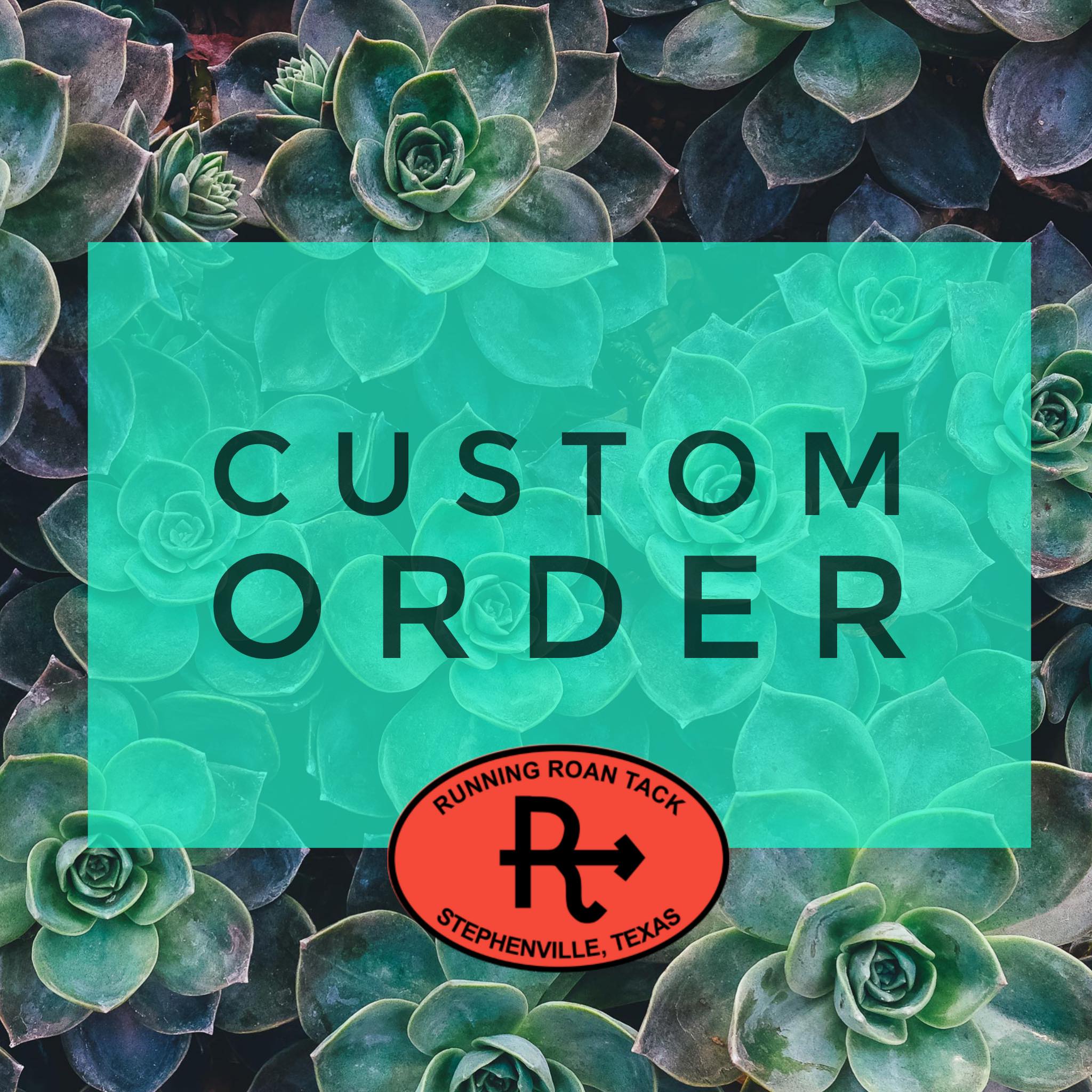 Handmade custom tack for barrel racing, roping, rodeo. Made in