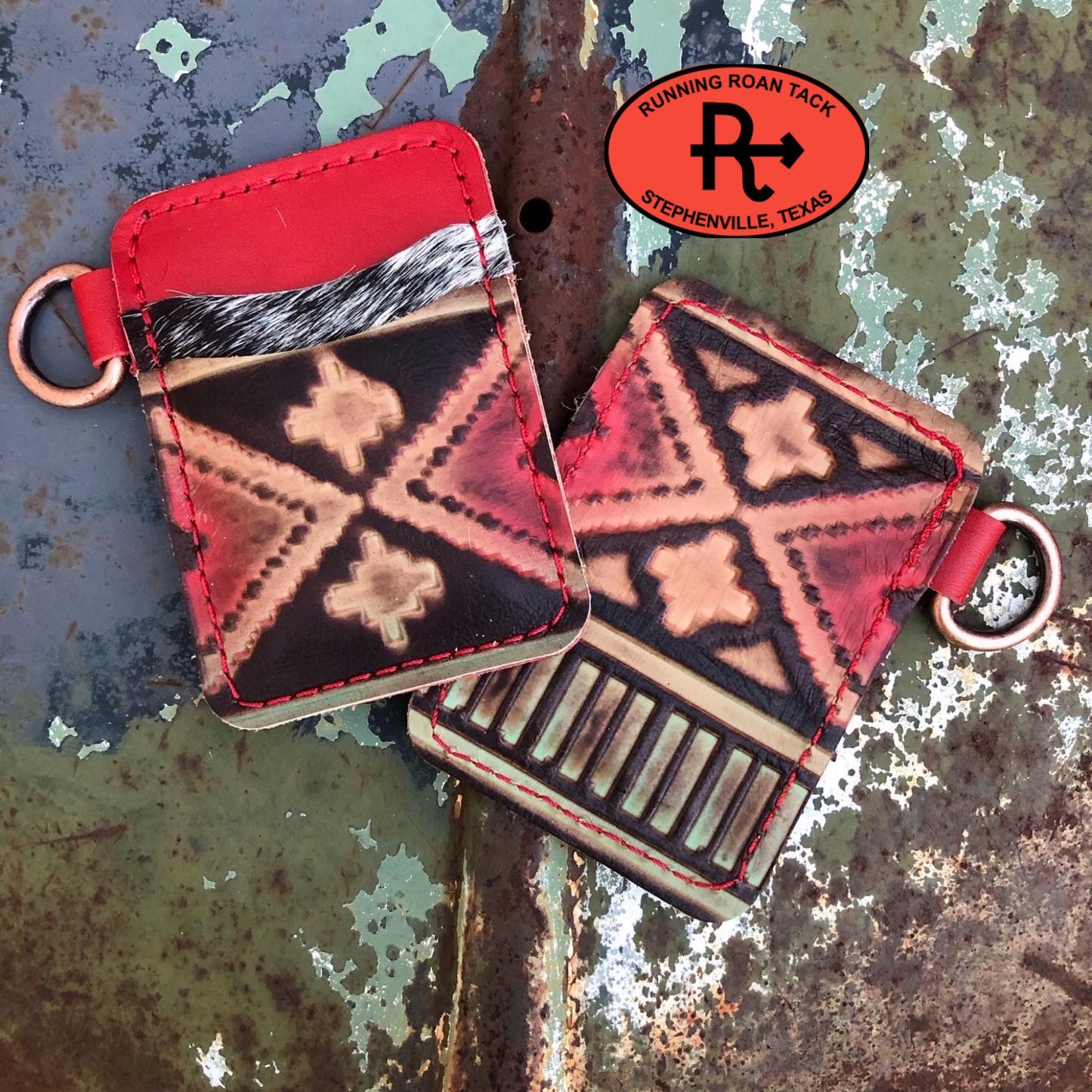 Red Aztec Card Holder Wallet