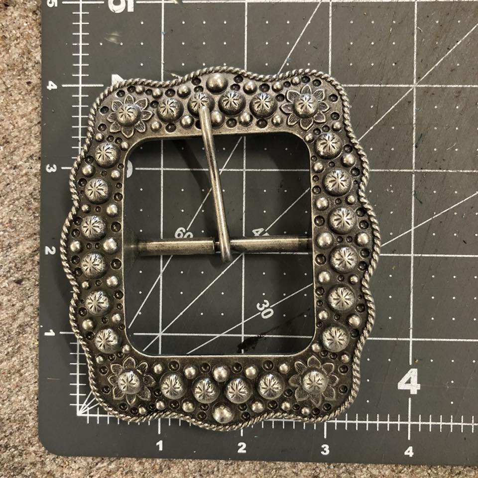 2" Antique Silver Berry Cart Buckle