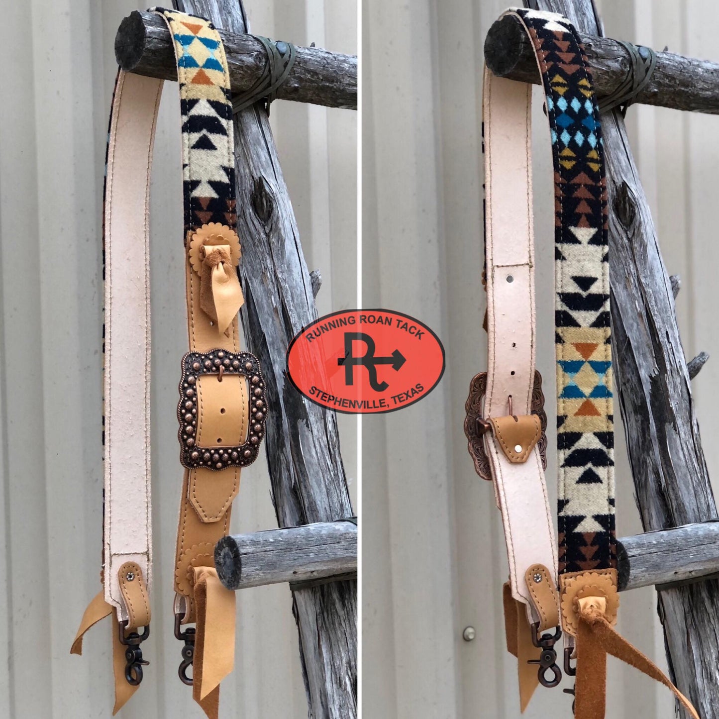 2" Wide Adjustable Buckskin Leather and Rancho Arroyo Black Wool Cross Body or Shoulder Strap for Handbag, Rope Can, Computer Bag, Camera Bag, etc