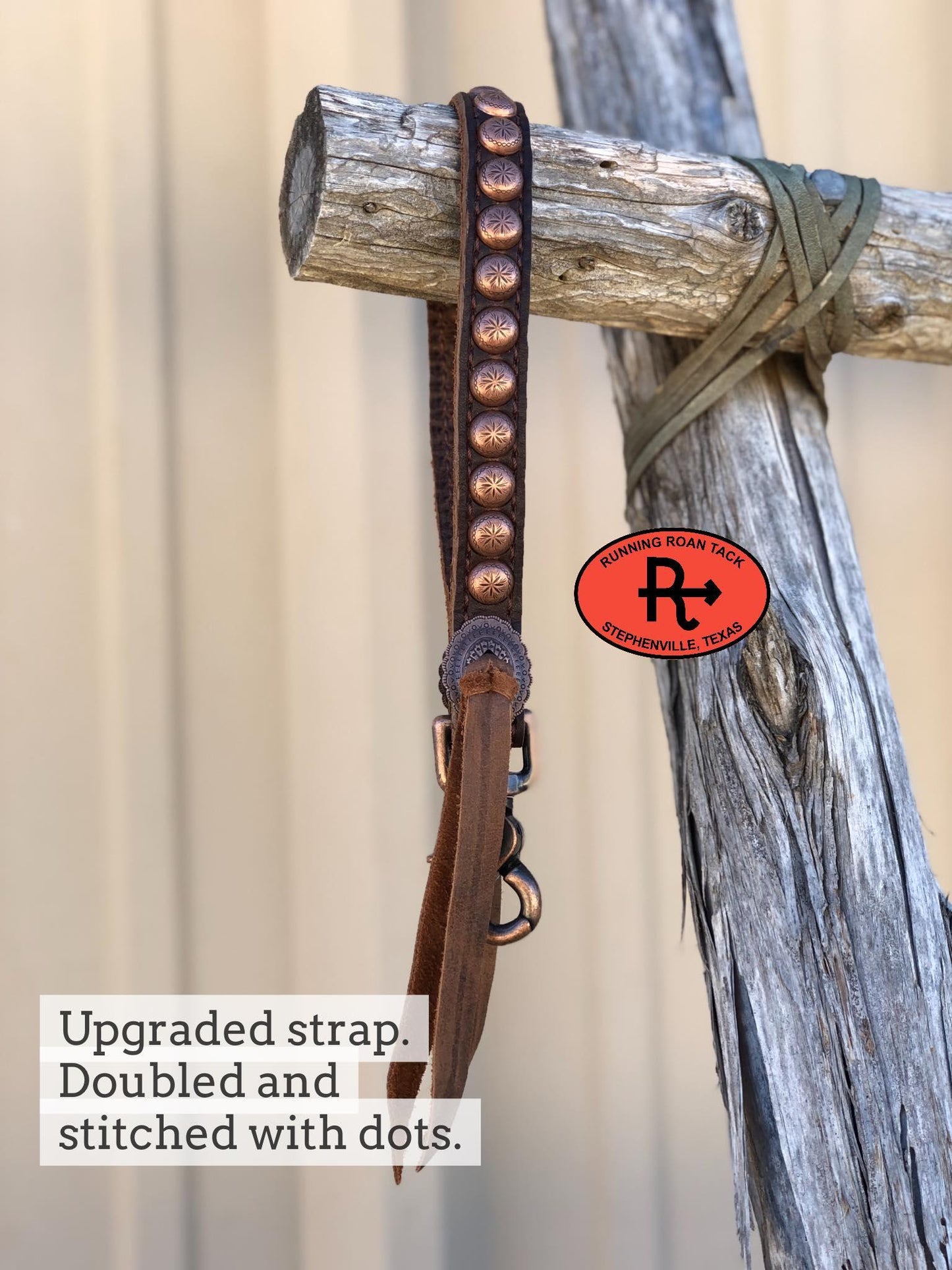 "The Pecos" Double Zip Wallet Wristlet Organizer Clutch in Copper Tipped Ivory Croc with Copper Conchos by Running Roan Tack