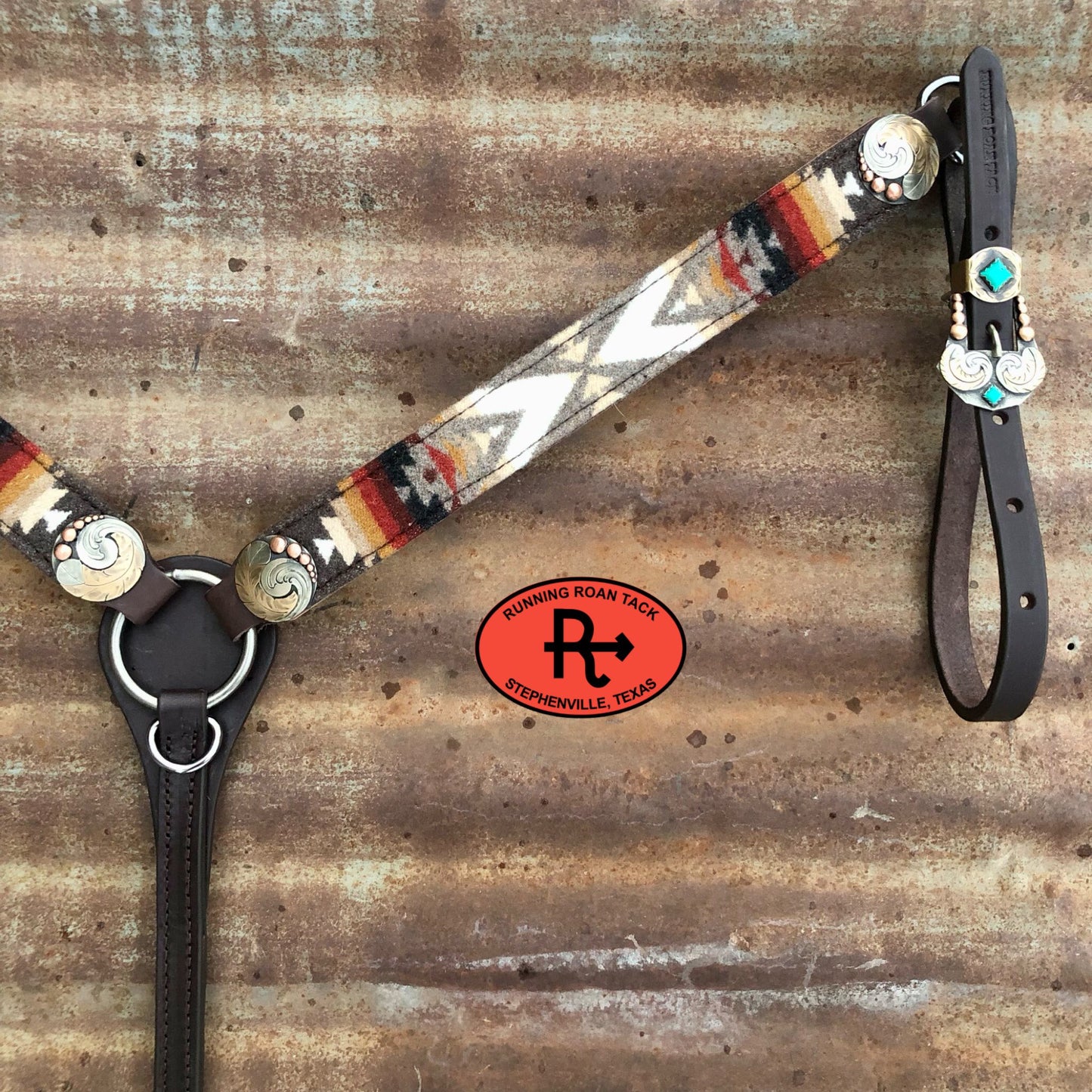 Breast Collar with Pacific Crest Wool and German Silver Feathers