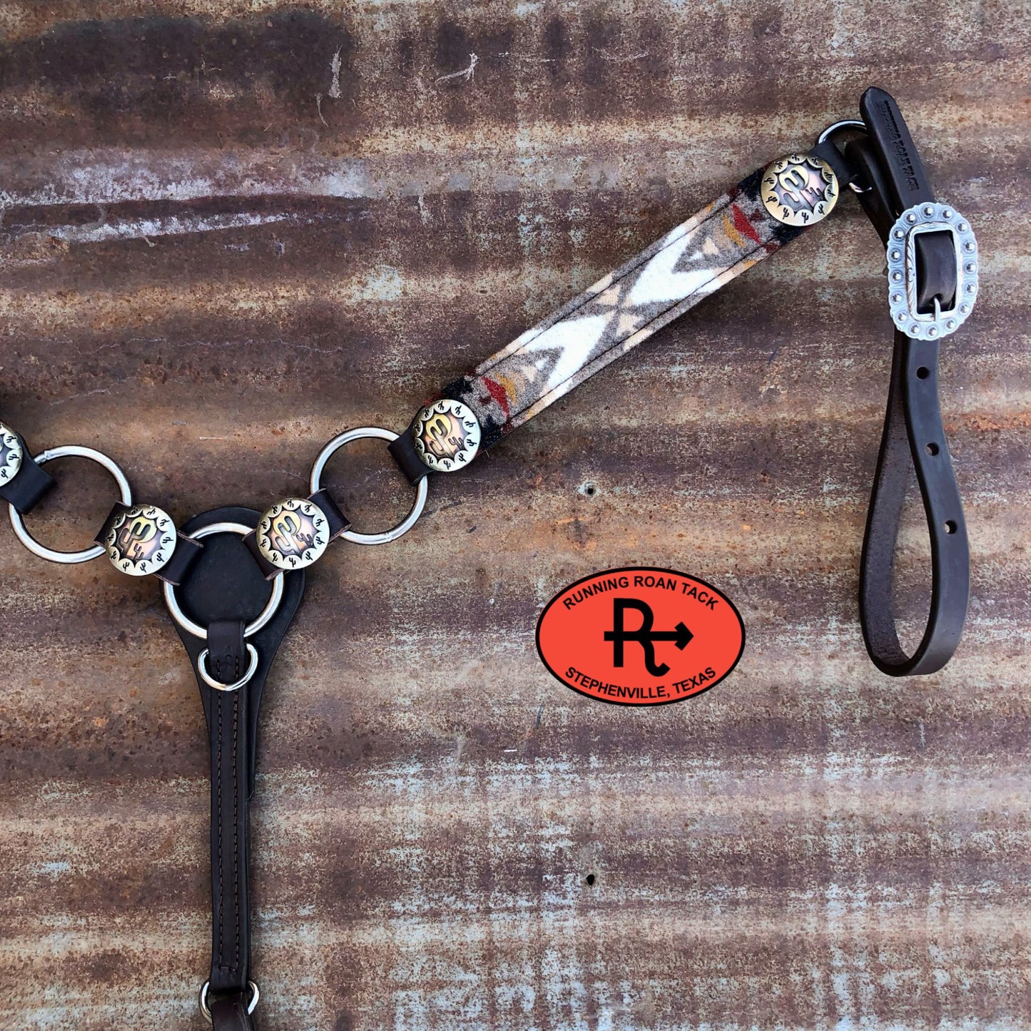 Pacific Crest Wool Ring Breastcollar with German Silver Desert Hardware 09012025-03