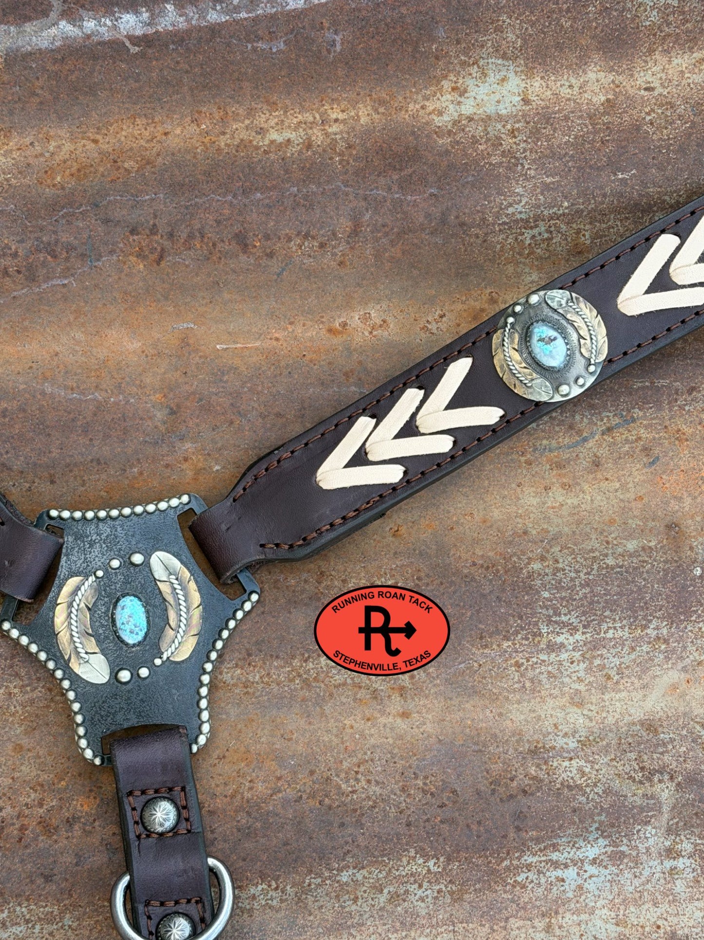 White Kangaroo Laced Breast Collar and German Silver Hardware Breastcollar05042026-05