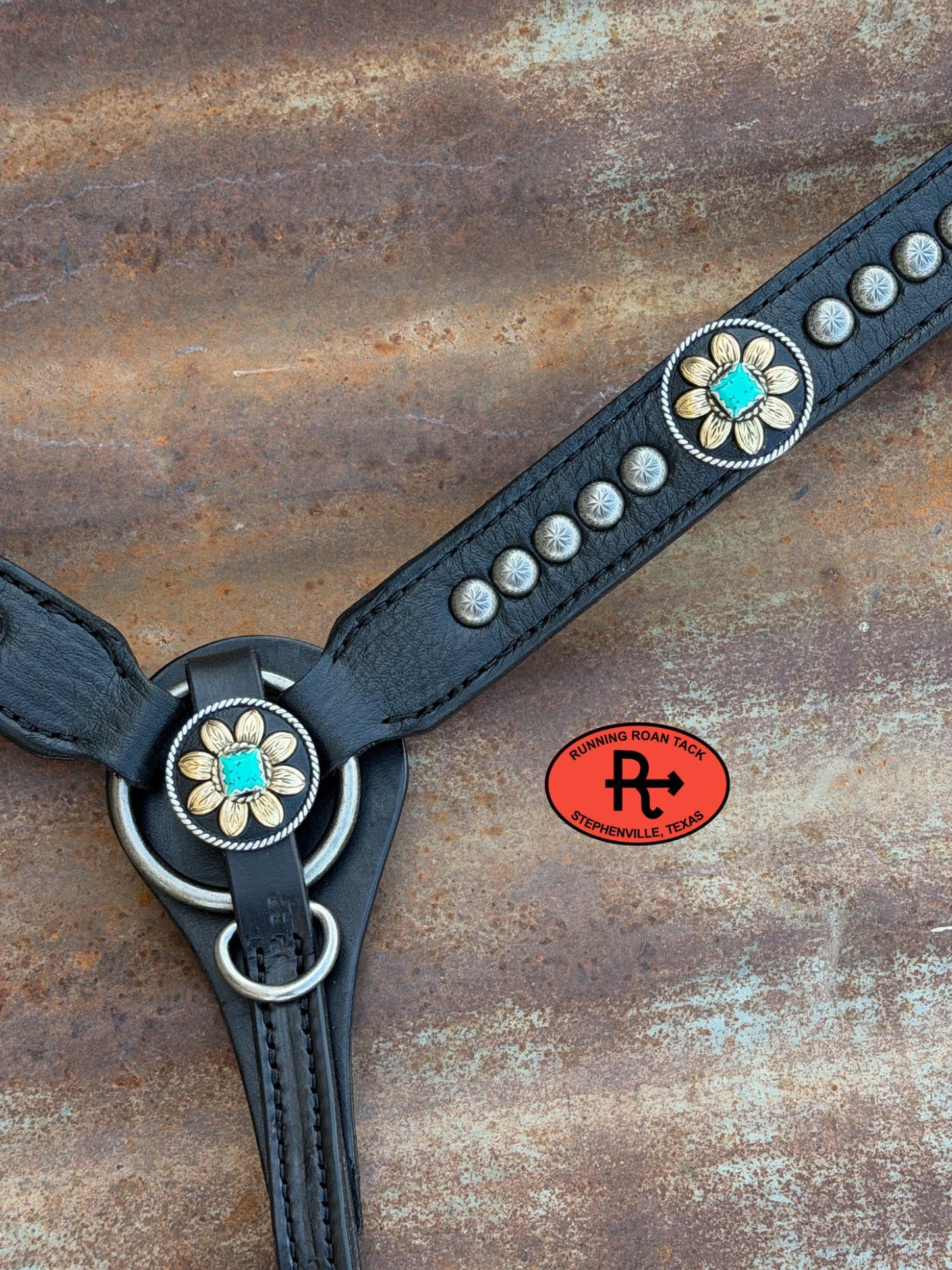 Black Leather Tack Set with German Silver Hardware *Buy one piece or both pieces* Set05042026-03