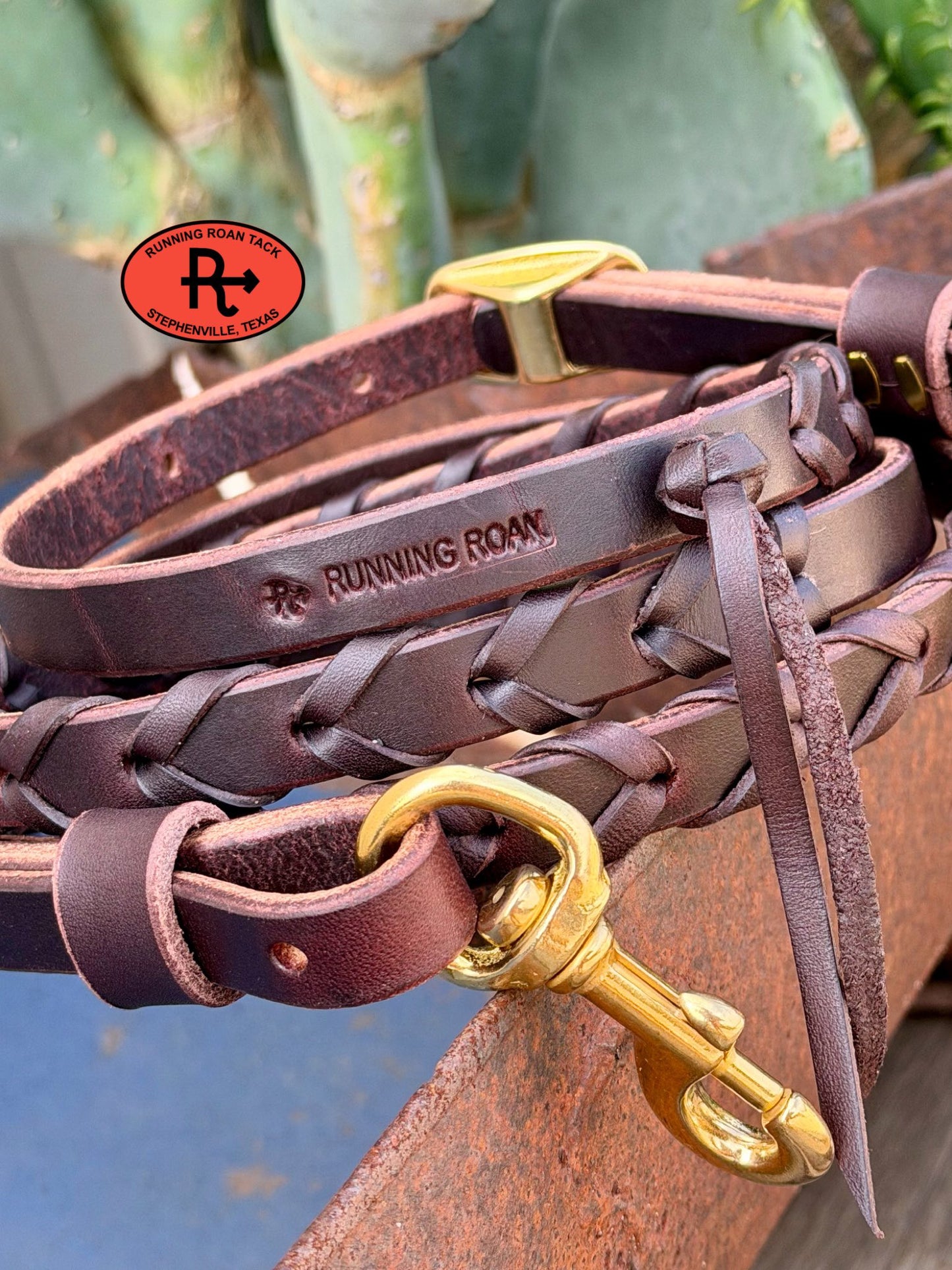 6.5' Long 3/4" Laced Barrel Racing Reins with Solid Brass Hardware