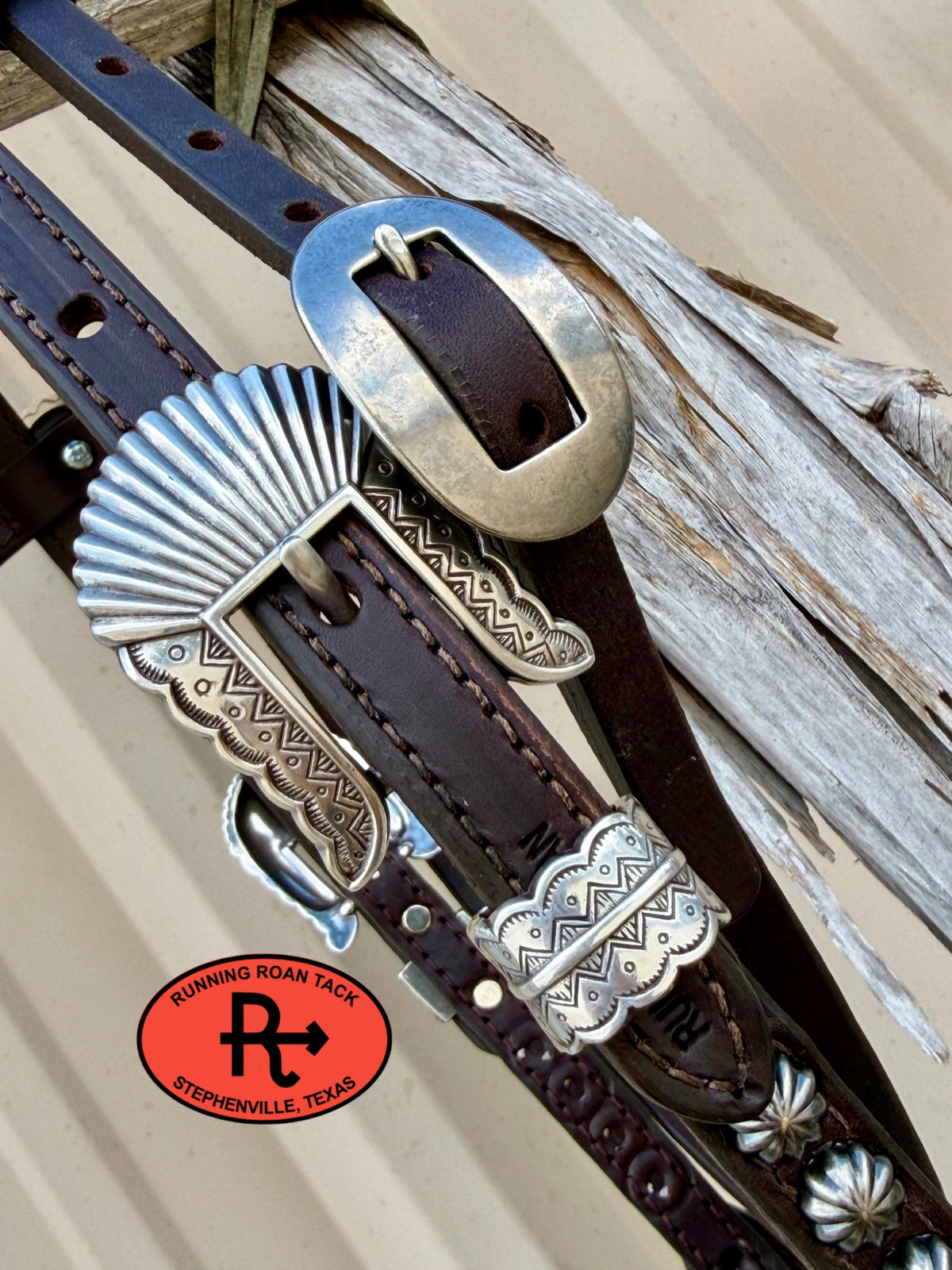 Chocolate Futurity Knot Headstall with Quick Change Pineapple Knots and Southwest Hardware 36”-43” Headstall09072026-12