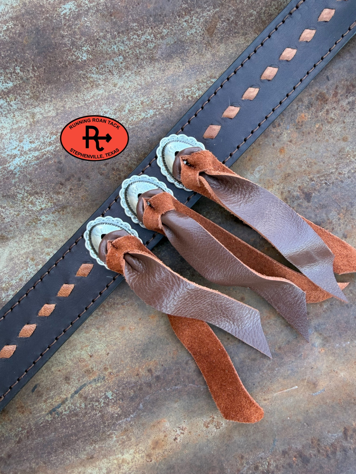 Chocolate Leather Breast Collar with Whiskey Buckstitch and Whiskey Ties breastcollar09072026-02