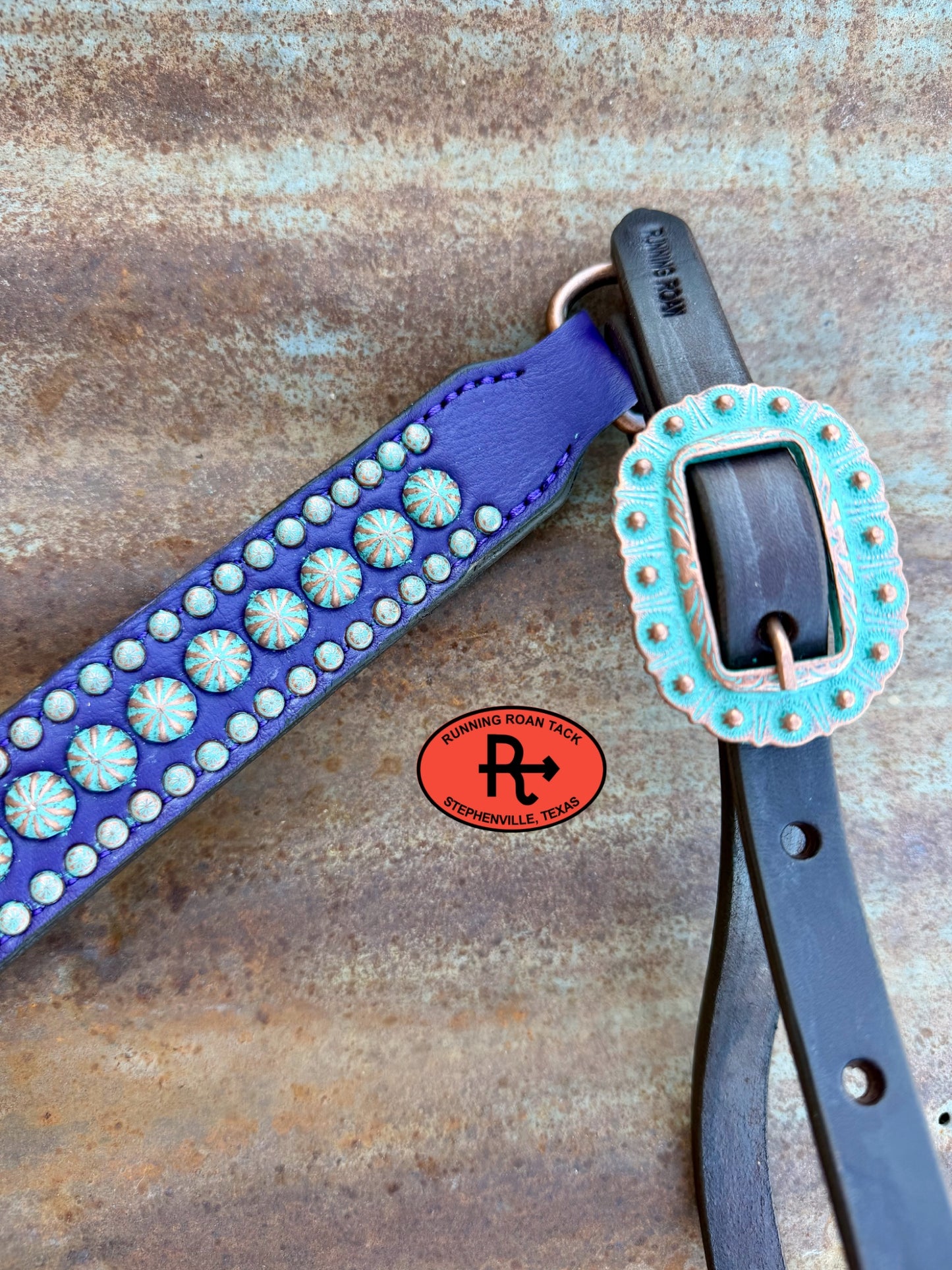Purple Leather Studded Parachute Spot Tack Set *Buy one piece or both pieces* Set08032026-03
