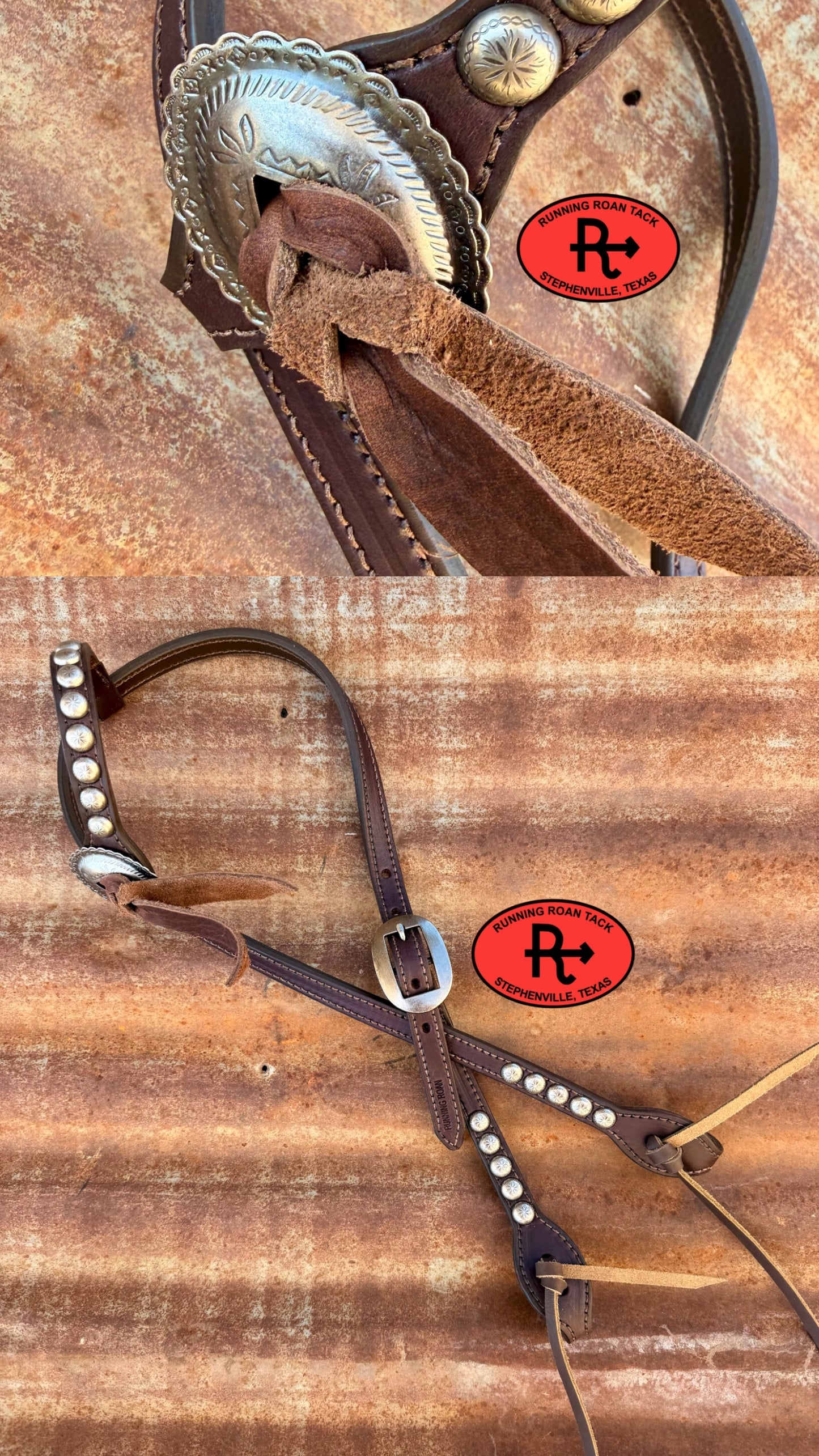 Yuma Single Ear Headstall with Your Choice of Slotted Concho 39"-43"