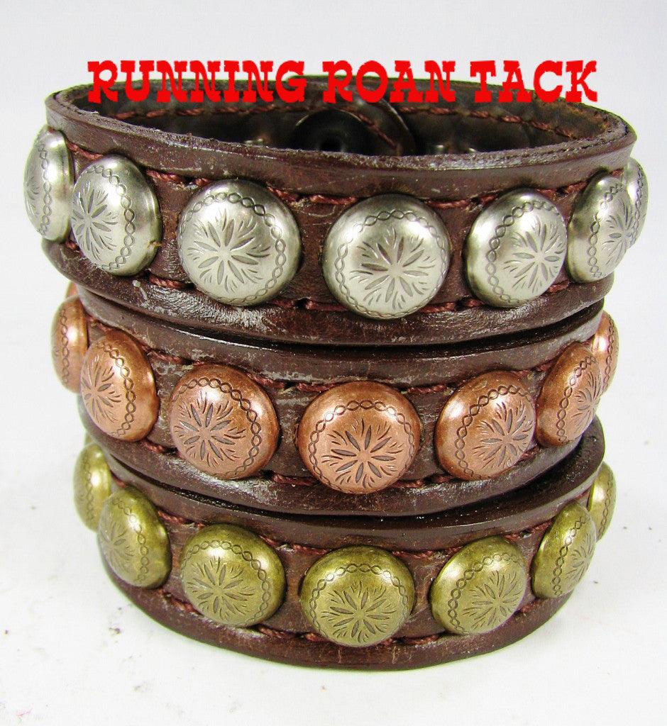 Stackable Set of Brown Bracelets with Dots