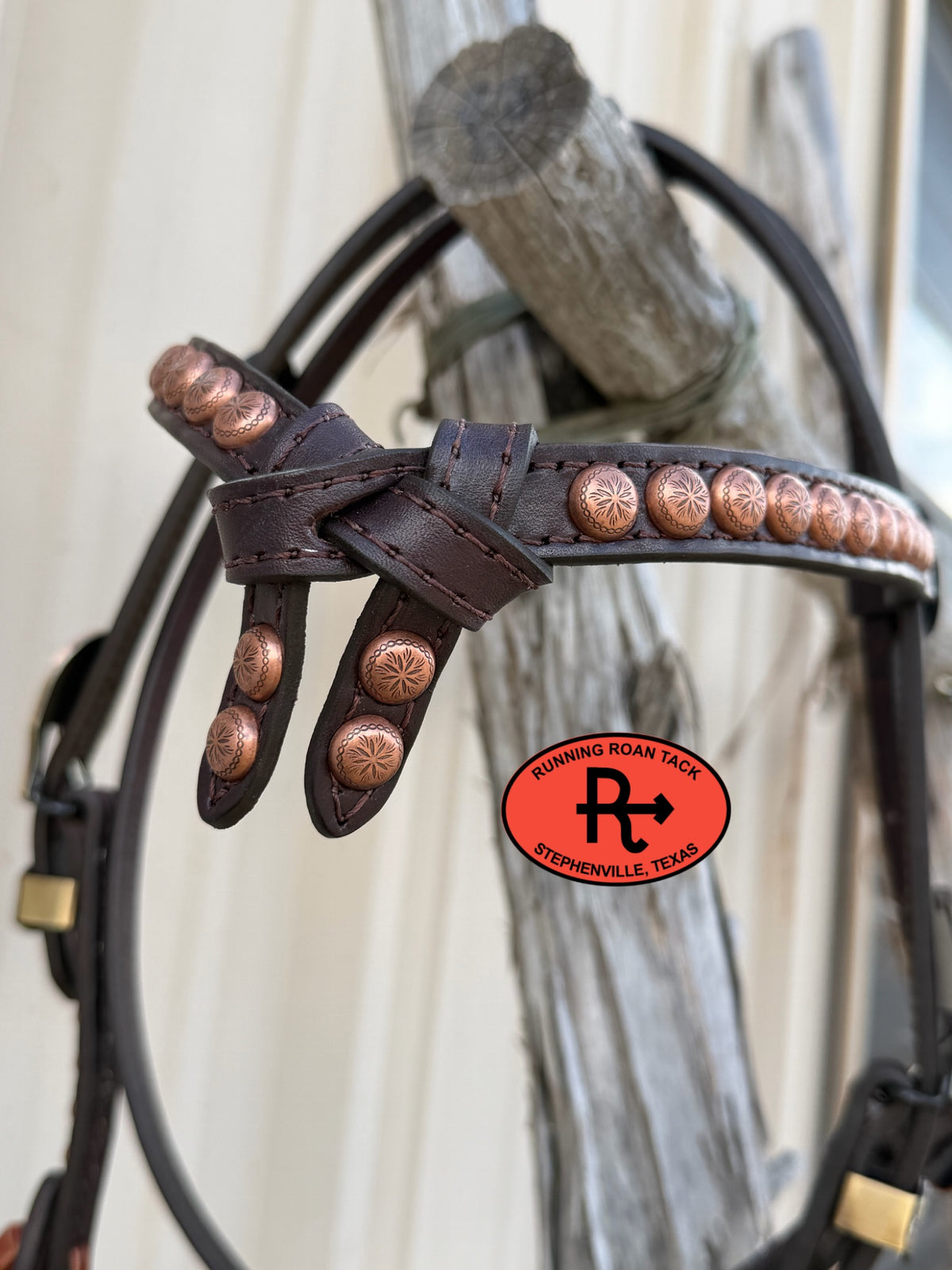 Chocolate Short Cheek Futurity Knot Headstall with Quick Change Pineapple Knots and German Silver Cactus Hardware 29”-37” Headstall09072026-16