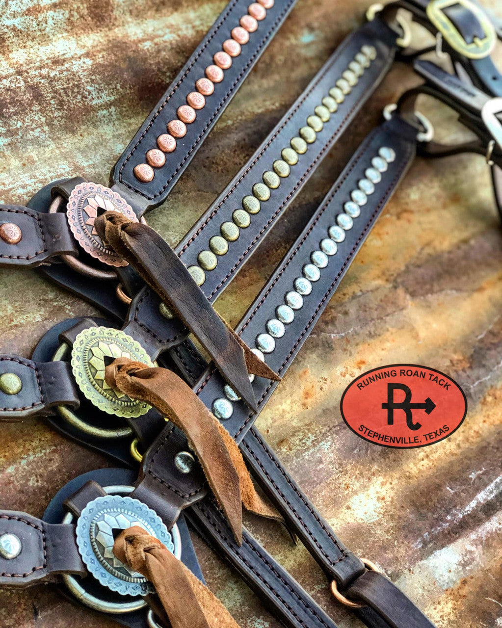 "Texas in 1880" Breast Collar with Slotted Sedona Conchos