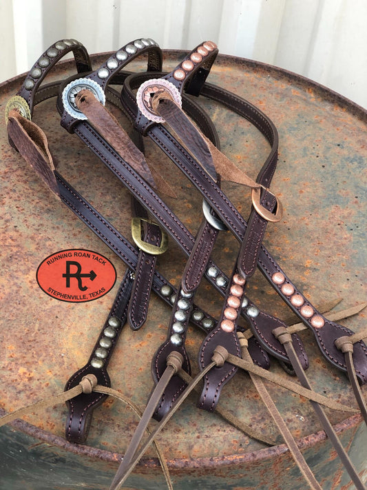 Yuma Single Ear Standard Size Headstall with Your Choice of Slotted Sedona Concho
