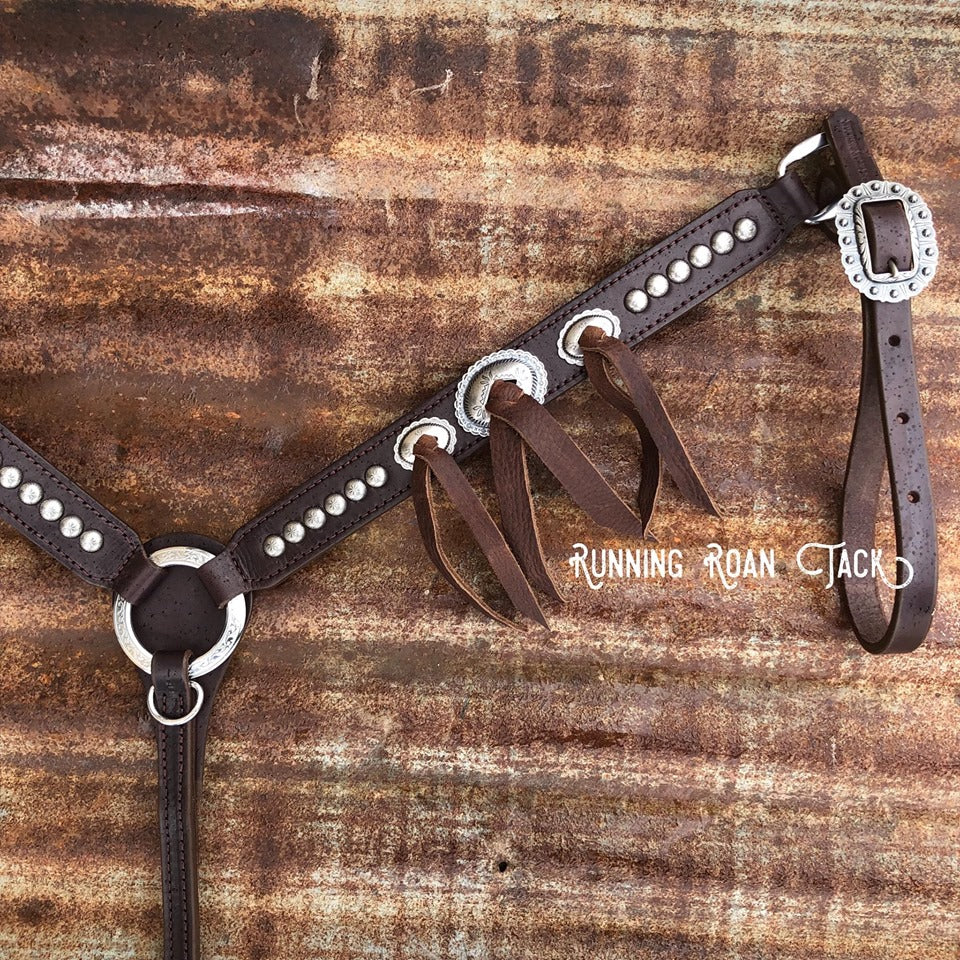 Breast Collar with Dots and Six Slotted Mesa Conchos