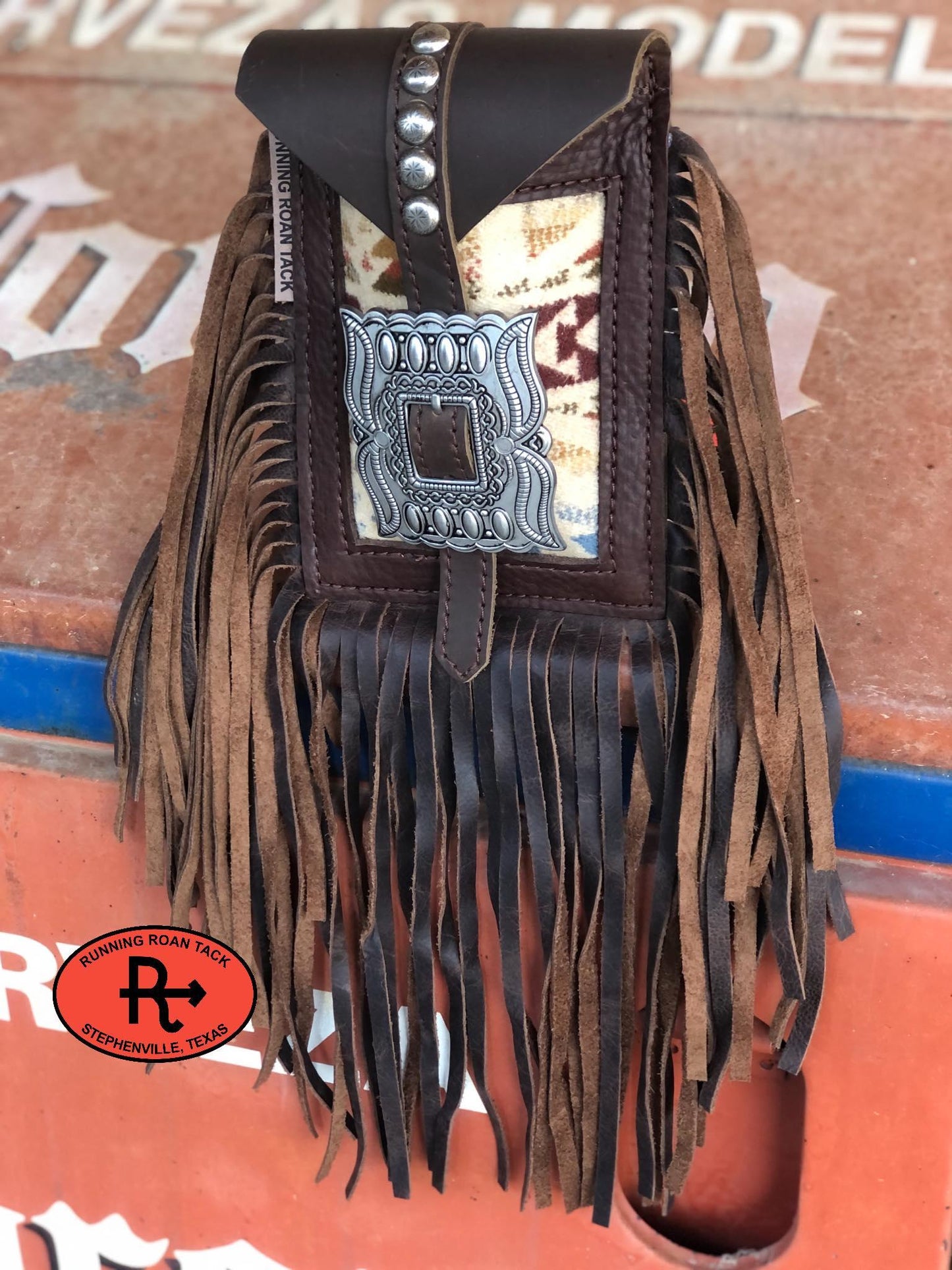 Shonto Wheatlands Inlaid Mini Saddle Bag with Large Buckle for Phone, Keys, Roping Powder, etc