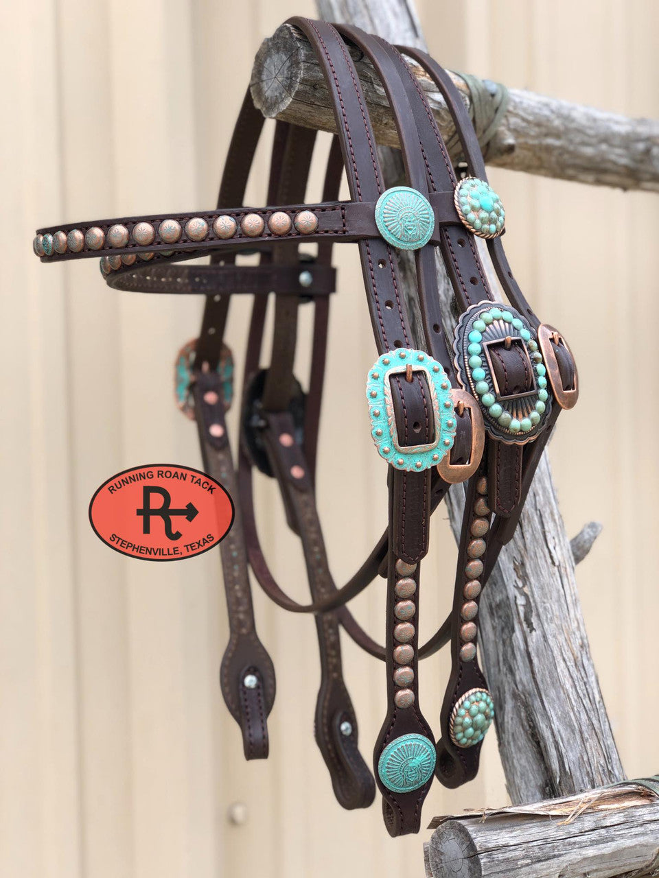 "Texas in 1880" Standard Size Browband Headstall with Your Choice of Hardware
