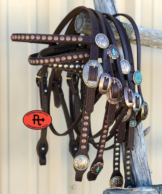 "Texas in 1880" Standard Size Browband Headstall with Your Choice of Hardware