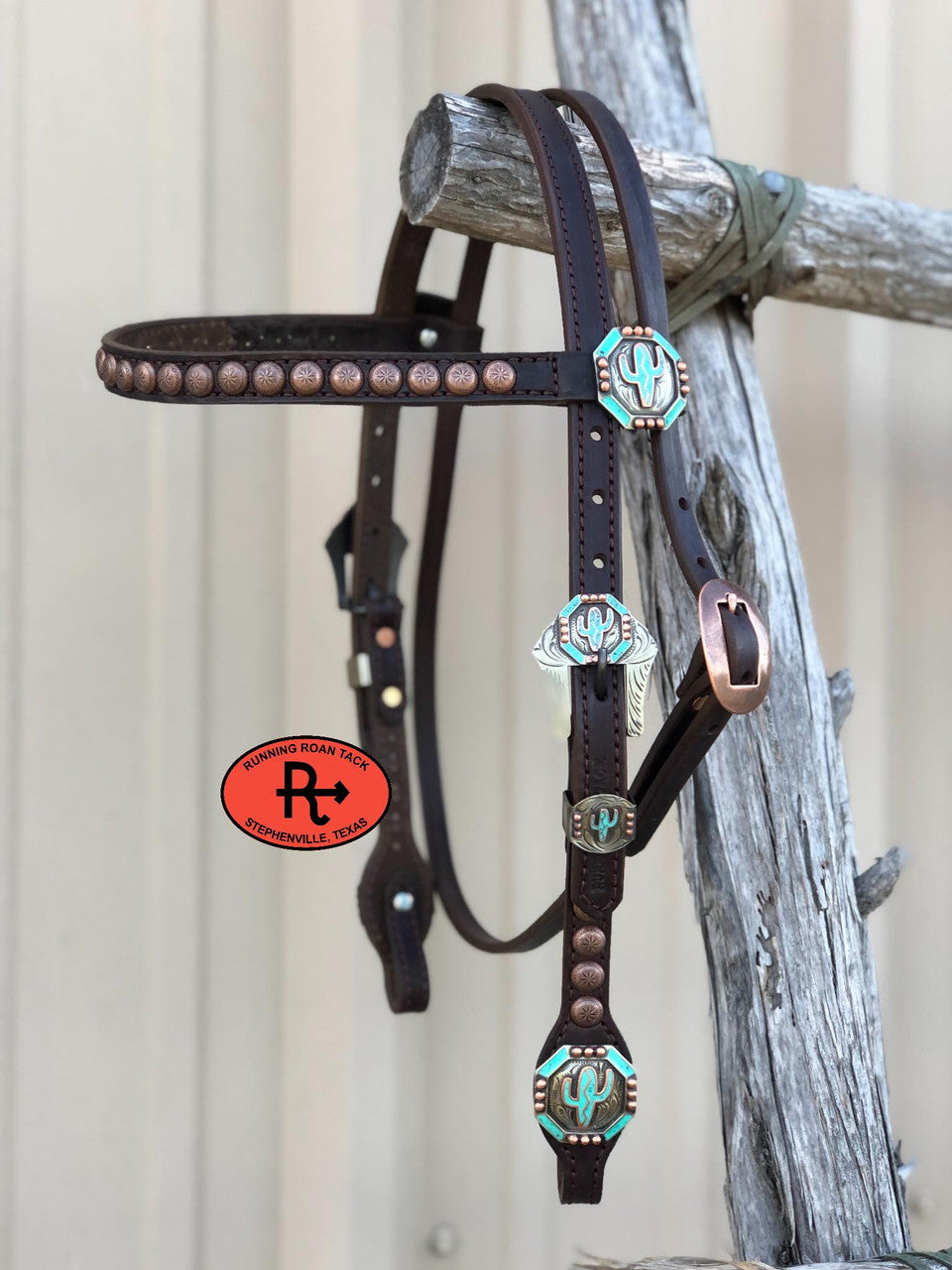 "Texas in 1880" Short Cheek Browband Headstall with Your Choice of Hardware
