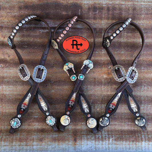 "Pacific Crest" Wool Single Ear Standard Size Headstall with Your Choice of Hardware