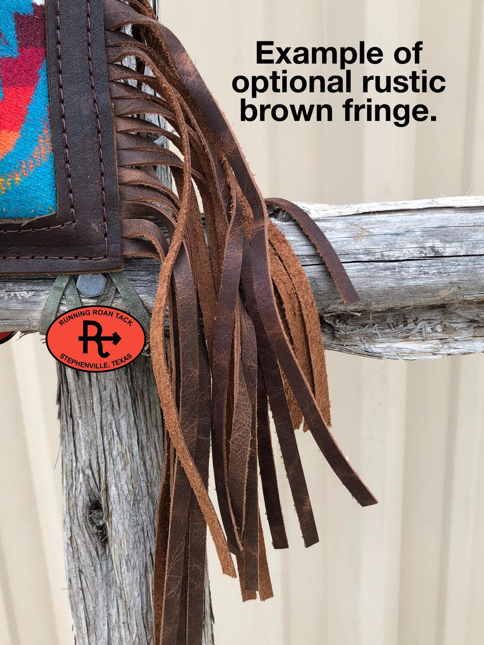 Cocoa Aztec Mini Saddle Bag with Your Choice of Buckle and Fringe for Phone, Keys, Roping Powder, etc