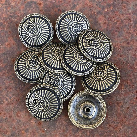 1-1/2" Brass Indian Chief Conchos, Sold in Sets of 10 Conchos