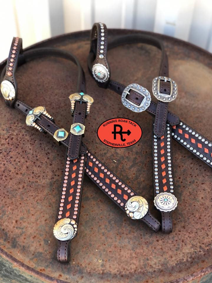 Whisky Buckstitch Single Ear Standard Sized Headstall with Your Choice of Hardware