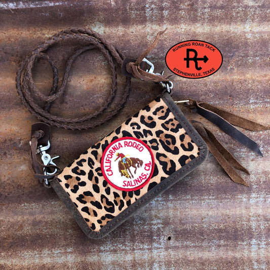 "The Pecos" Crossbody Double Zip Wallet Wristlet Organizer with Salinas, CA Rodeo Patch