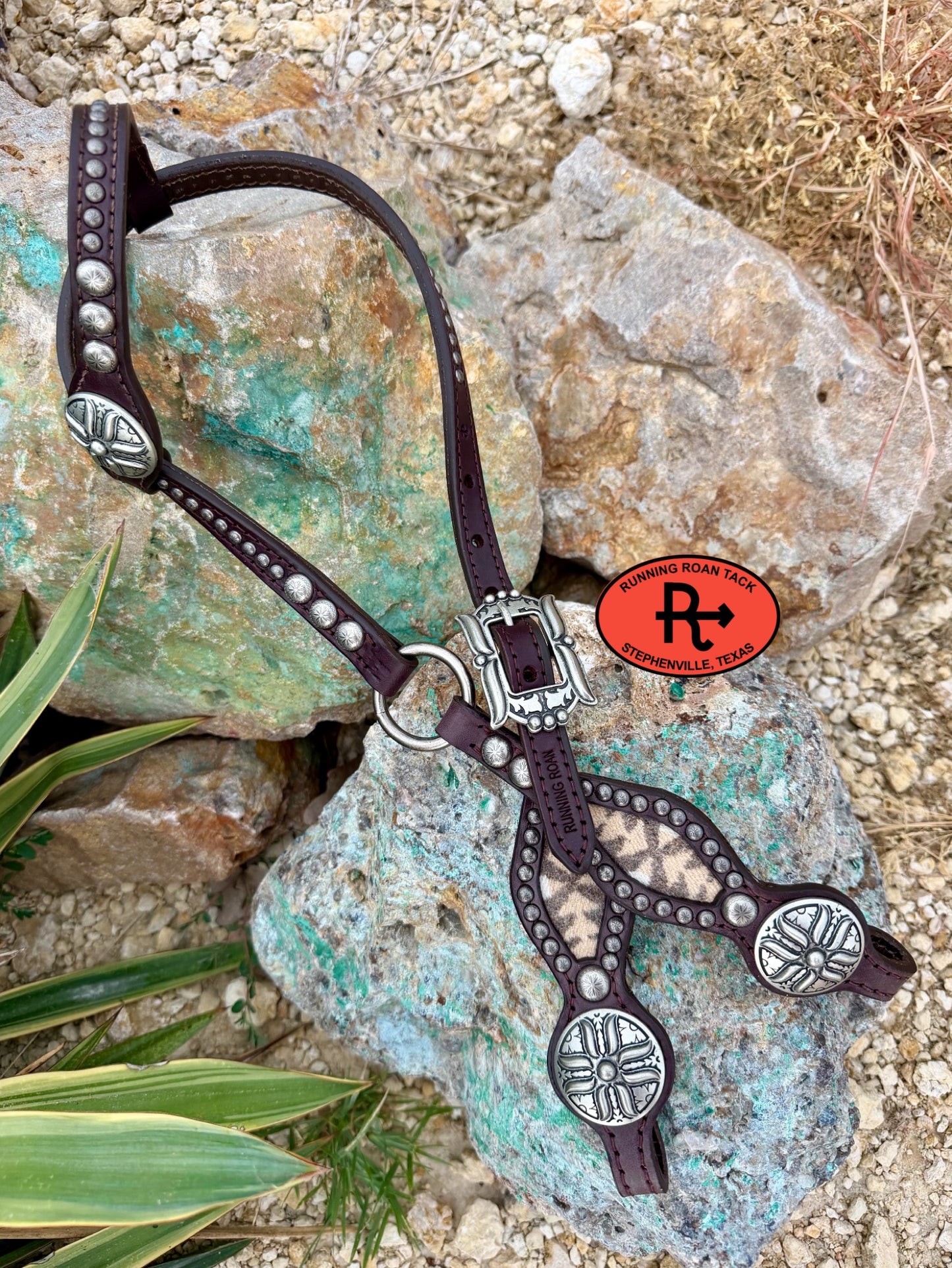 Single Ear Ring Headstall with Pacific Crest Wool and Gallup Hardware 36"-40" Headstall07062026-01
