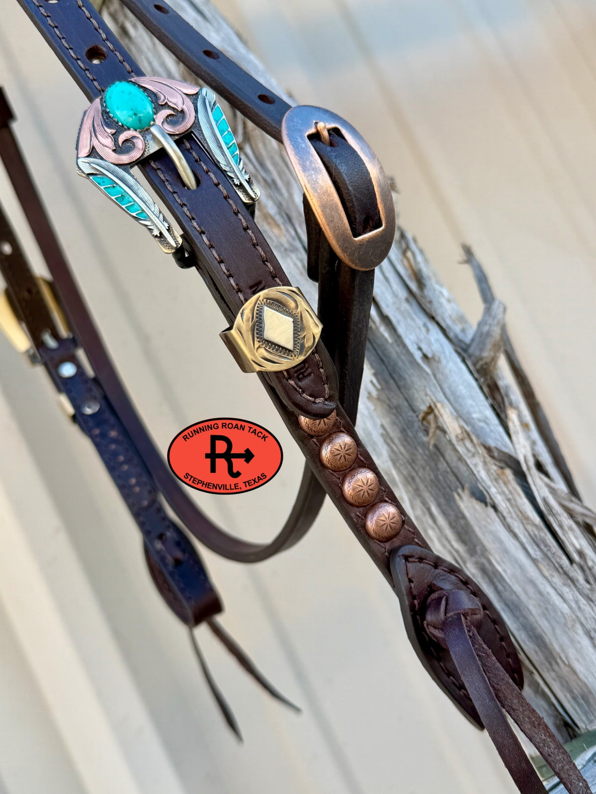 Chocolate Short Cheek Futurity Knot Headstall with Quick Change Pineapple Knots and German Silver Hardware 29”-37” Headstall10052026-14