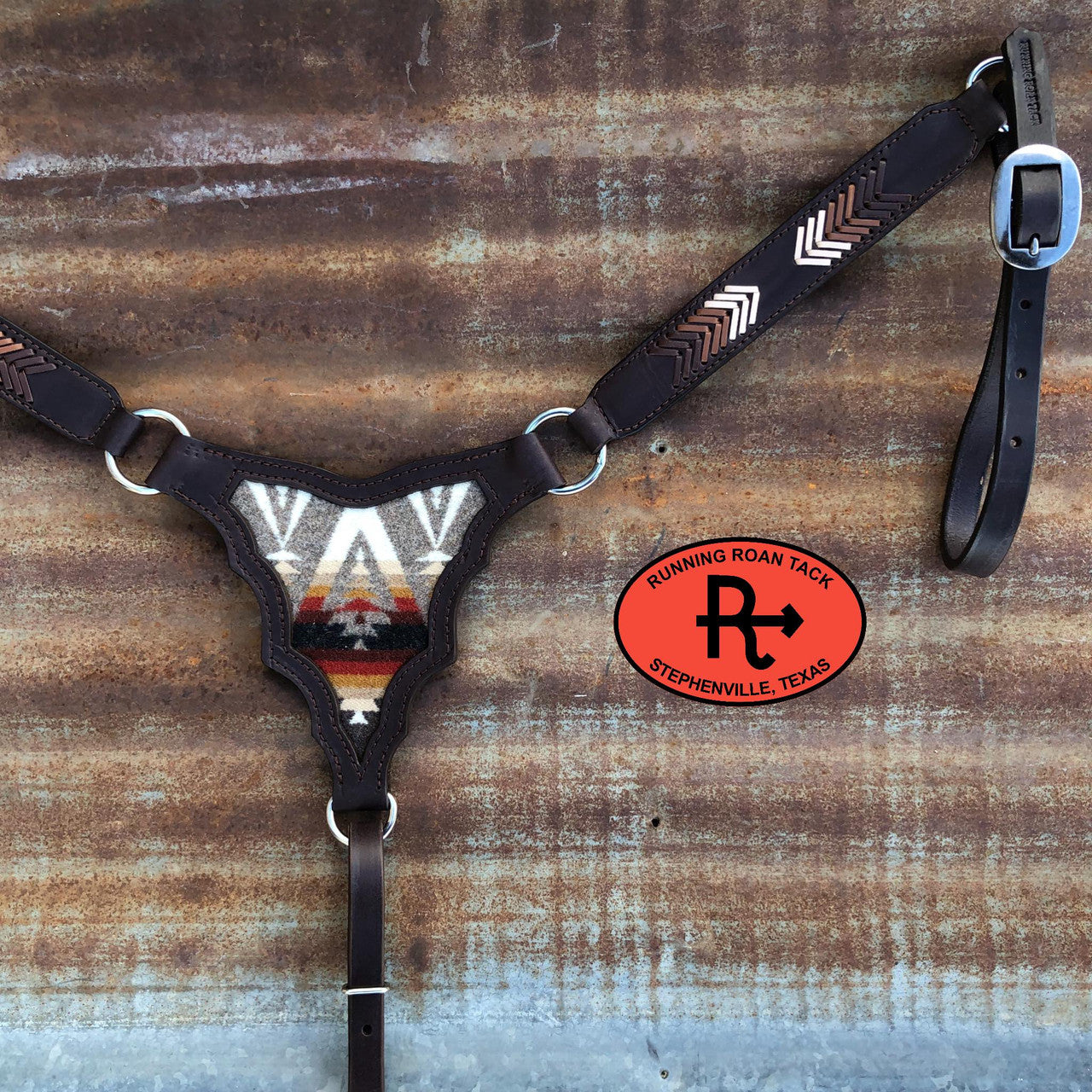Palomo Breast Collar with Inlaid Pacific Crest Wool and Arrow Lacing