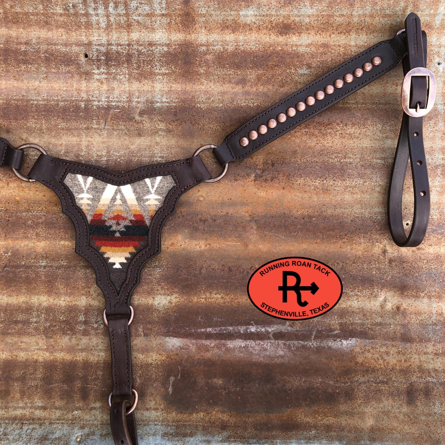 Palomo Breast Collar with Pacific Crest Wool and Copper Dots