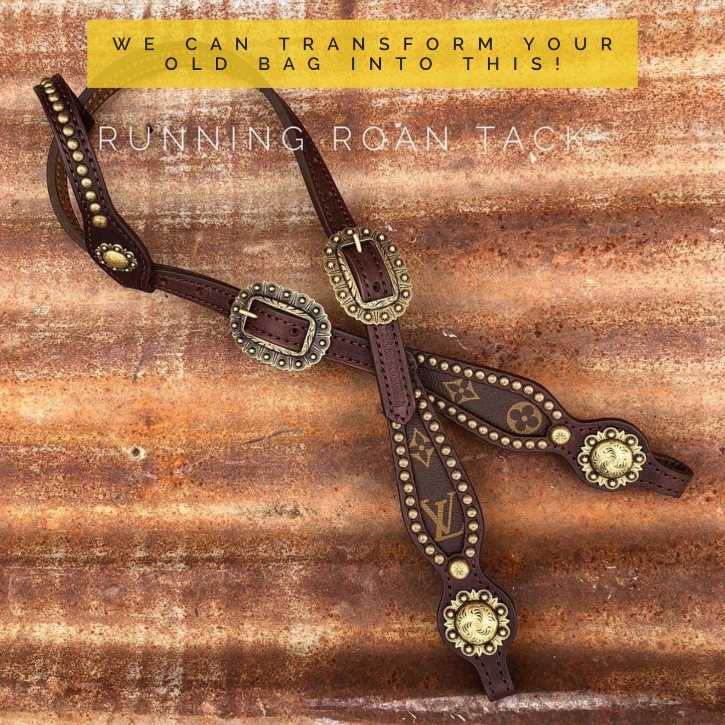 Revamped LV Inlaid Single Ear Headstall $170-$255