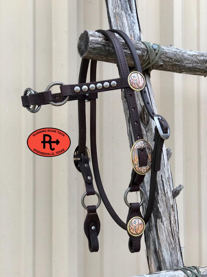 Short Cheek Browband Ring Headstall with Your Choice of Hardware