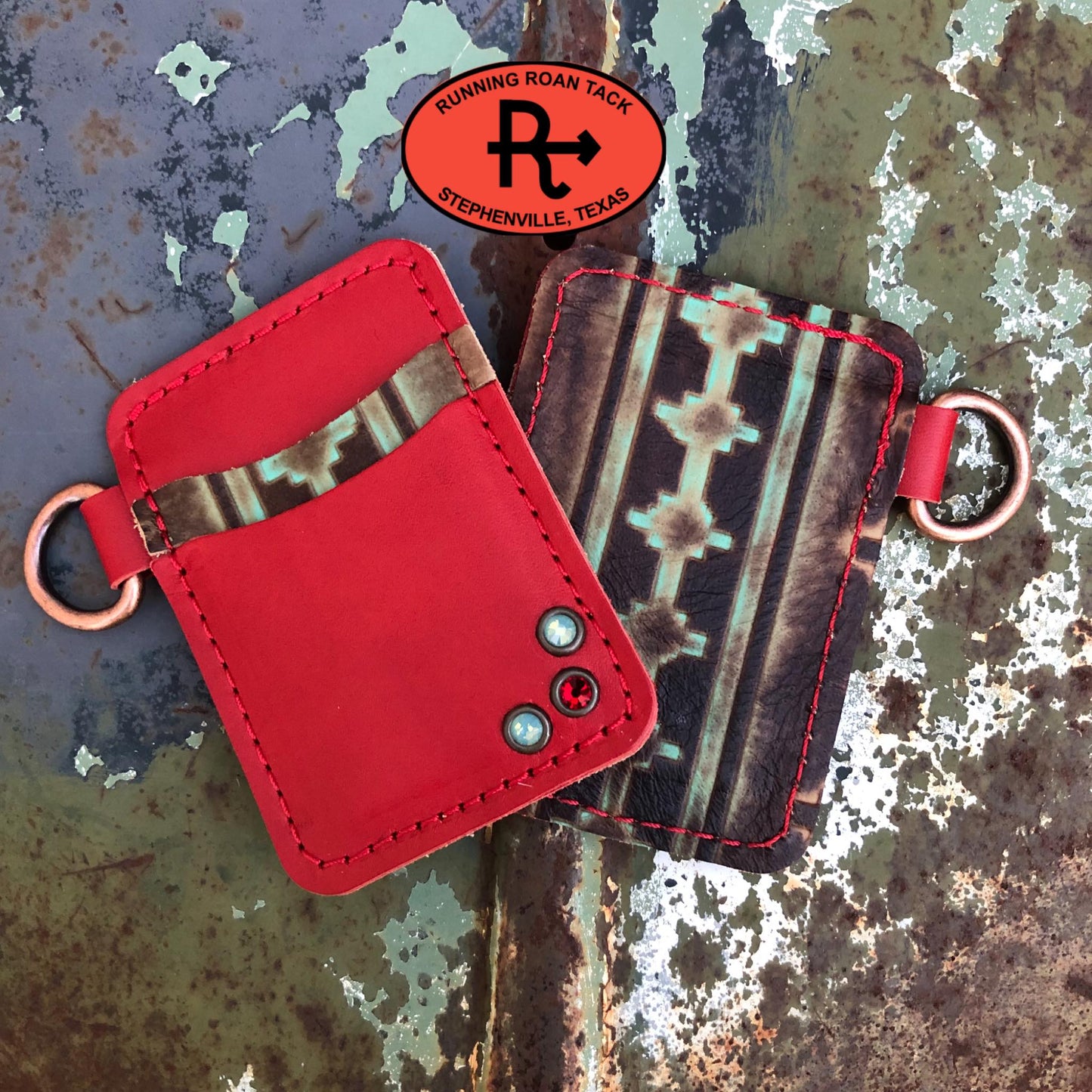 Red Aztec Card Holder Wallet 2