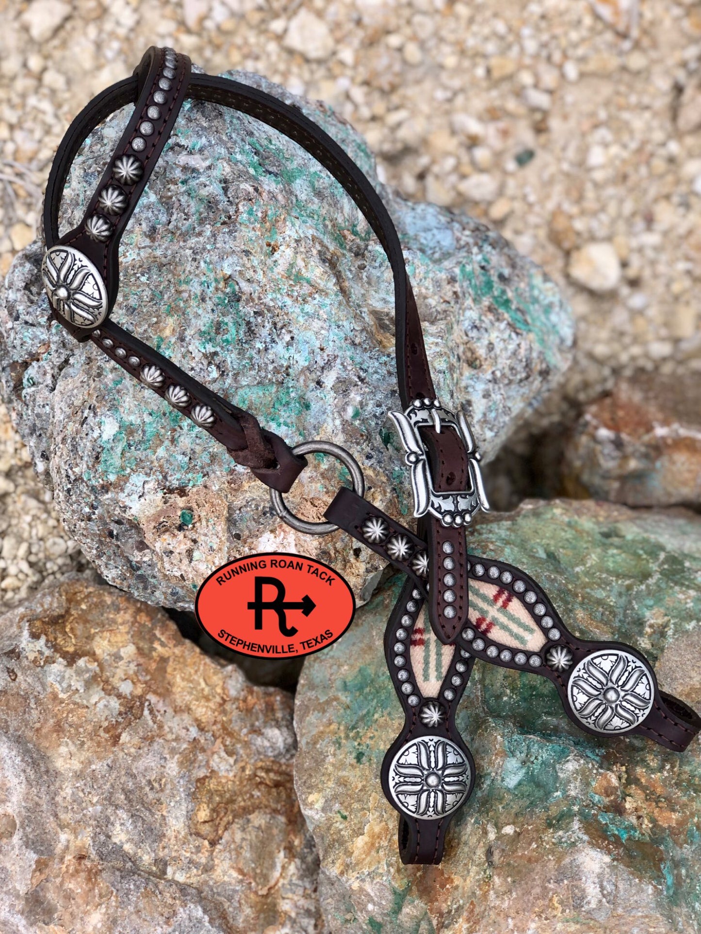 "Spirit of the People" Wool Inlaid Headstall with Gallup Hardware 34"-38" Headstall09012025-03