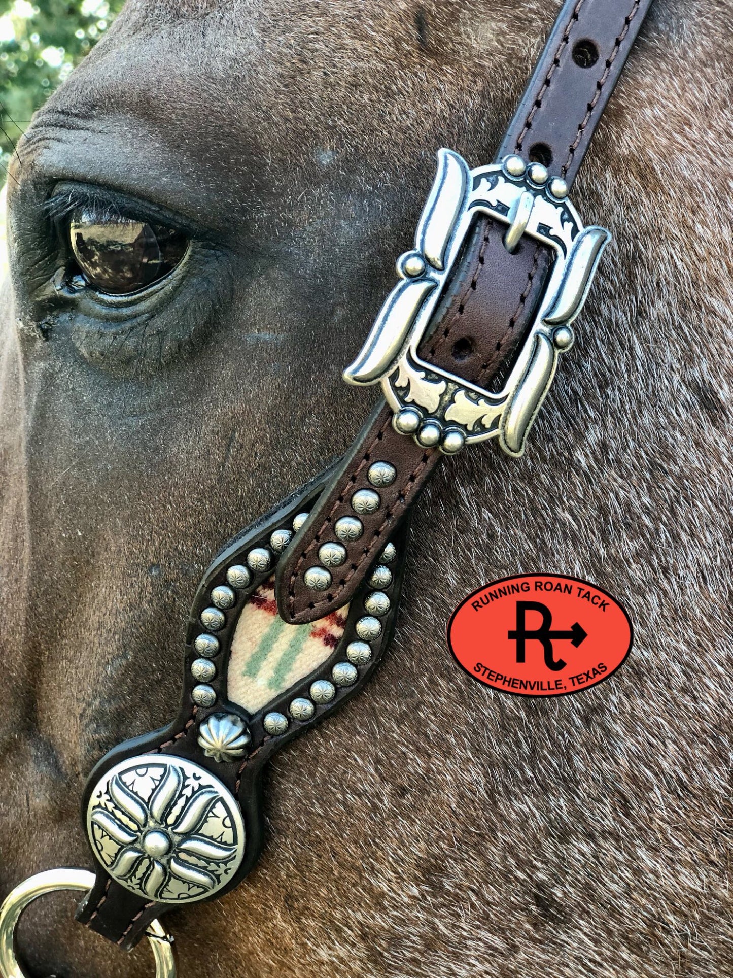 "Spirit of the People" Wool Inlaid Headstall with Gallup Hardware 34"-38" Headstall09012025-03