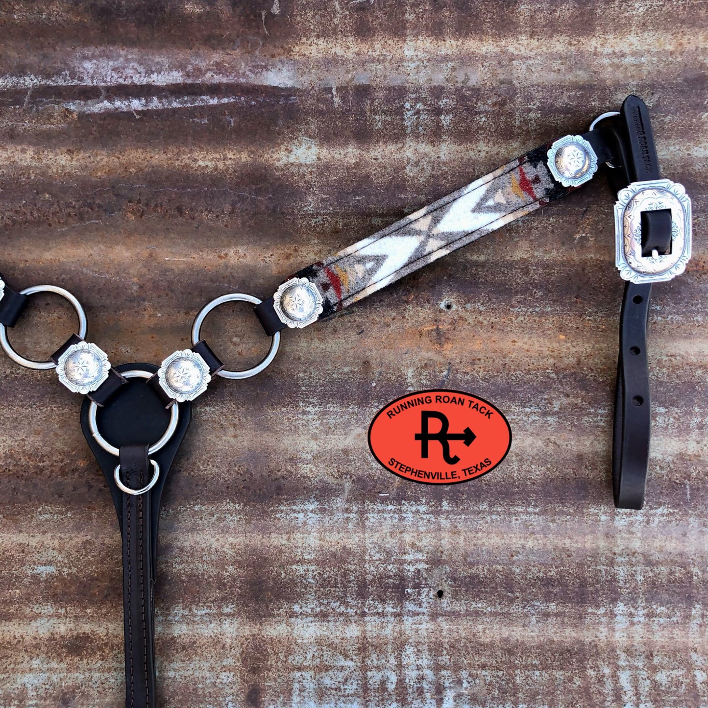 Pacific Crest Wool Ring Breastcollar with Antique Silver Hardware 09012025-02