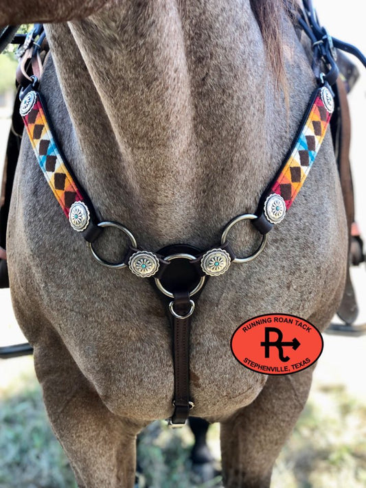 Rio Rancho Wool Ring Breastcollar with Santa Fe Hardware 09012025-04